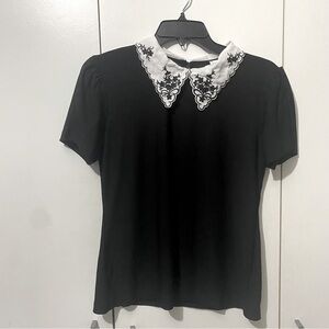 Collared embroidered blouse